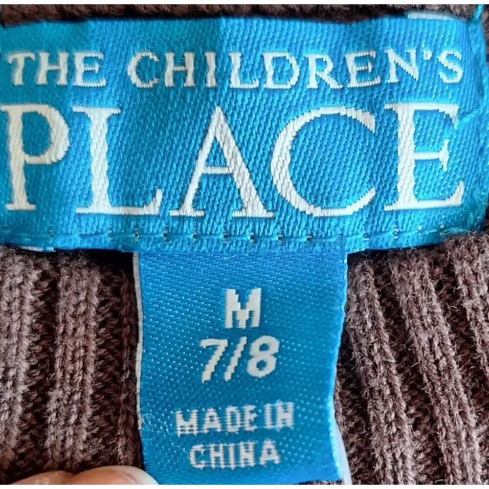 The Children's Place Kids Boy Medium 7/8 Brown Knit Ski Pullover Sweater